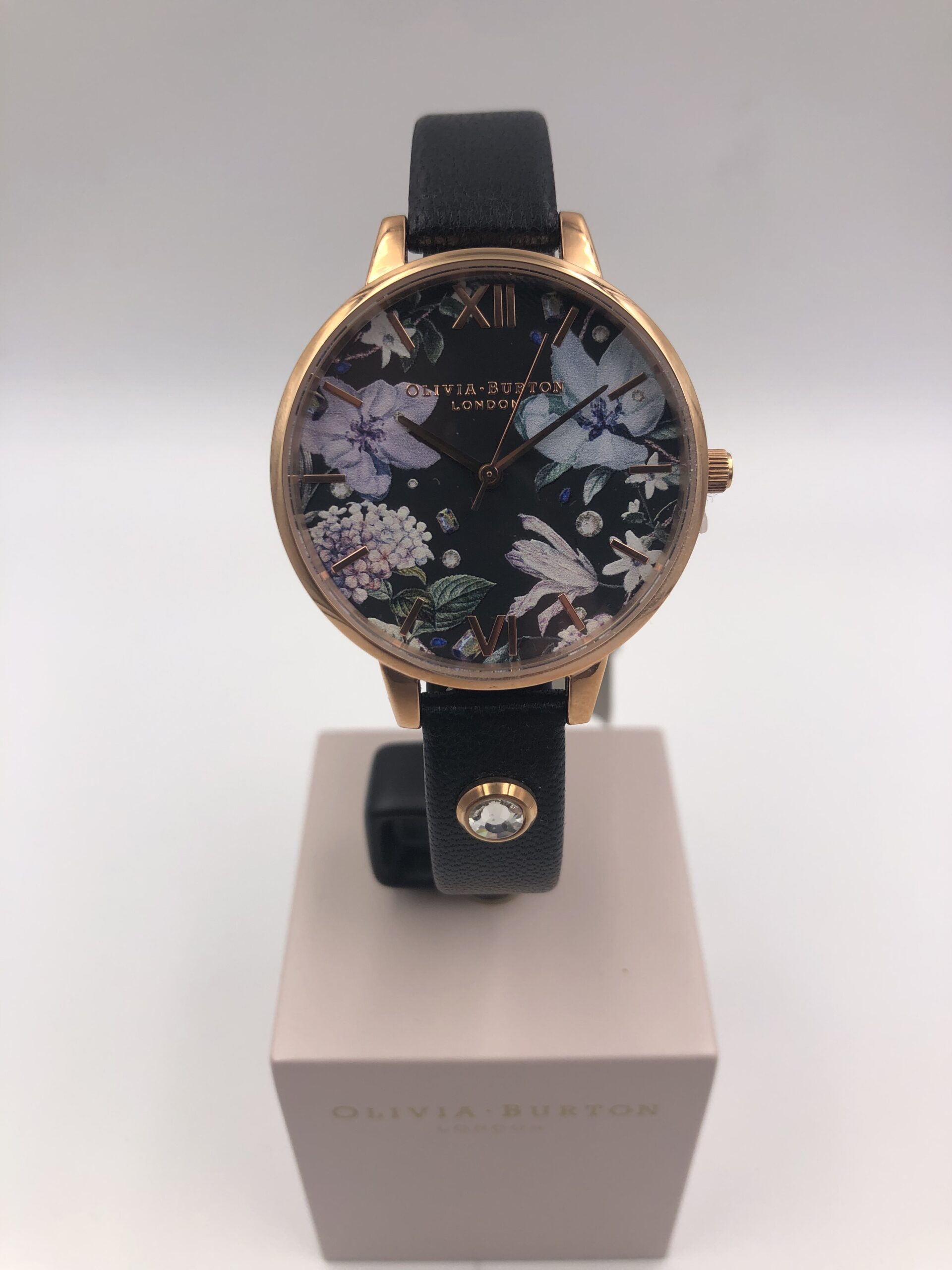 Orologio Olivia Burton Bejewelled Floral Emb Crystal Black & Rg OB16BF23